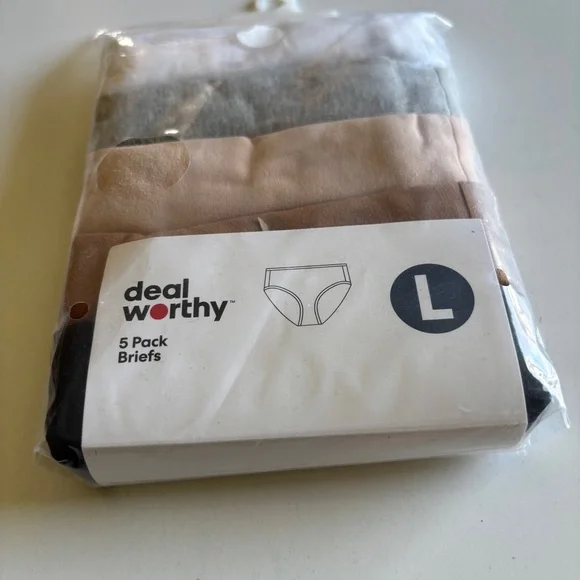 Deal Worthy Women’s 5 Pack Cotton Briefs Underwear, Size L - Picture 2 of 5